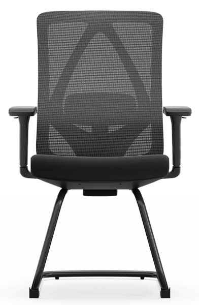 Black Mesh Back Cantilever Conference Office Chair with Fixed Armrests