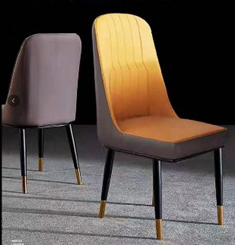 Two-Tone Channel-Stitched Upholstered Armless Dining Chair