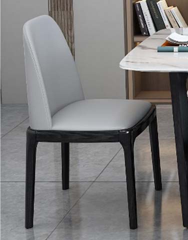 Upholstered Armless Dining Chair with Black Wood Frame