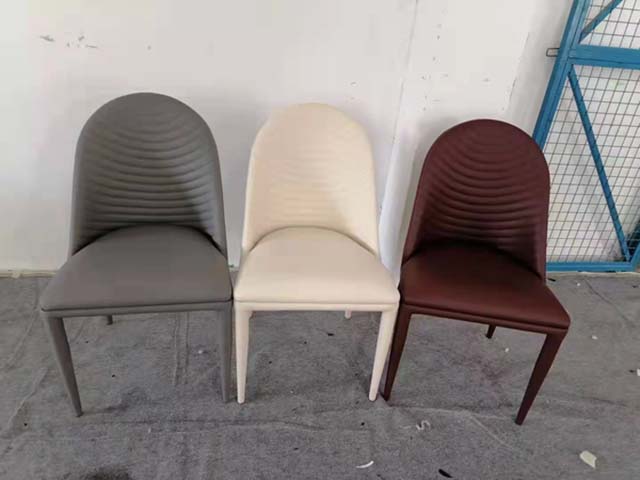 Arched Horizontal Ribbed Armless Upholstered Dining Chair