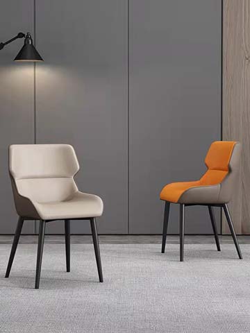 Modern Two-Tone Armless Upholstered Side Dining Chair