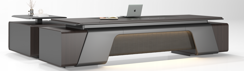 High-End L-Shaped Executive Office Desk with Left Side Return
