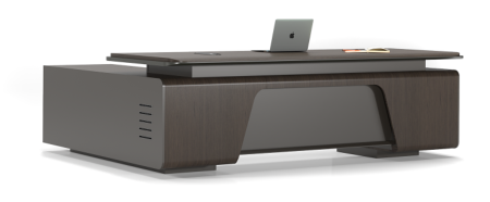 Modern Freestanding Executive Office Desk with Integrated Storage Pedestal