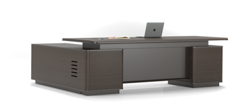 L-Shaped Executive Office Desk with Integrated Storage Pedestals