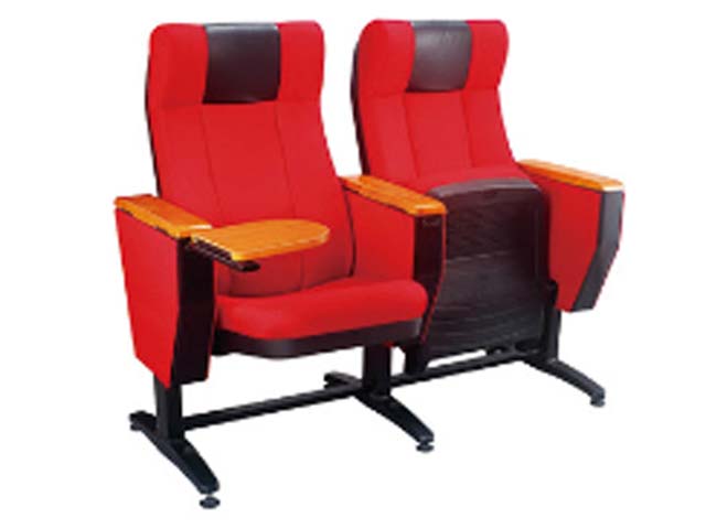 2-Seat Ganged Auditorium Seating with Left Armrest Flip Writing Tablet