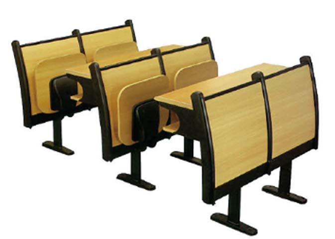 Floor-Mounted Connected Lecture Hall Desk-Chair Unit