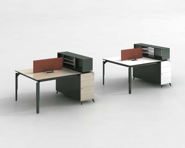 L-Shaped Executive Office Desk with Integrated Side Storage Hutch and Pedestal