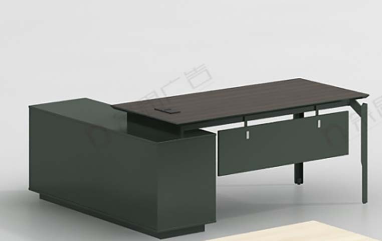 L-Shaped Fixed-Height Executive Office Desk with Left Storage Return