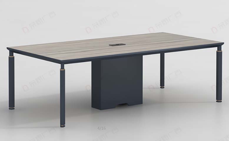 Modern Rectangular Conference Table with Central Power Grommet
