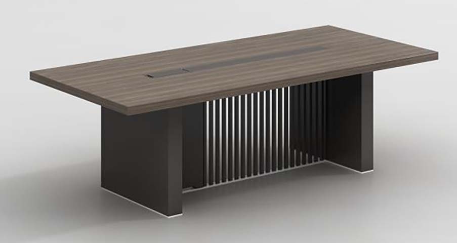 Dual-Pedestal Rectangular Conference Meeting Table with Central Cable Trough