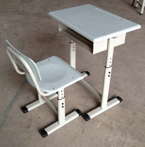 Height-Adjustable Connected Single-Student Classroom Desk and Chair Set