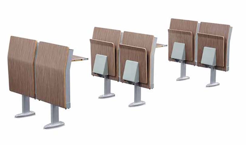 Folding Fixed Lecture Hall Seating with Integrated Side Writing Tablets