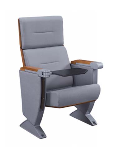 Fixed Floor-Mounted Auditorium Lecture Chair with Retractable Writing Tablet
