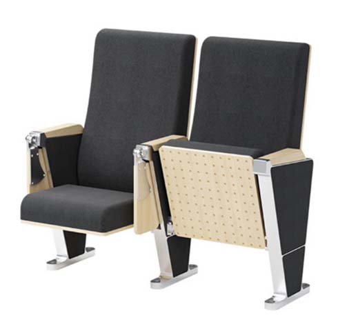 Two-Seat Ganged Auditorium Chair with Folding Writing Tablet