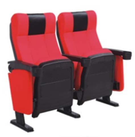 Ganged 2-Seat Flip-Up Upholstered Cinema Auditorium Chair
