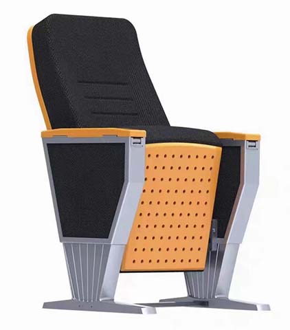 Fixed Ganged Auditorium Chair with Perforated Wood Panels