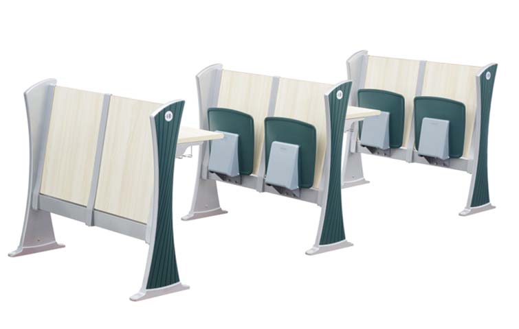Fixed Link Row Seating with Integrated Writing Desks for Lecture Halls