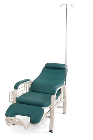 Reclining Medical Infusion Chair with Integrated IV Pole