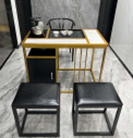 Modern Light Luxury Integrated Tea Serving Table with Left Storage Cabinet