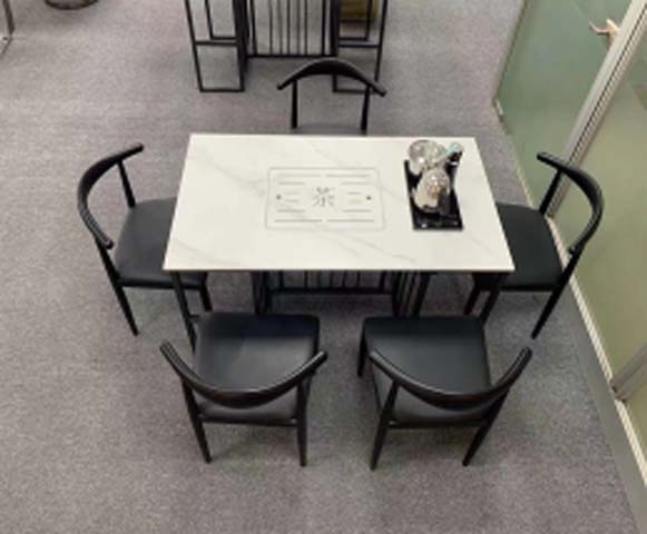 5-Piece Rectangular Tea Table Set with Integrated Tea Tray and Electric Boiler