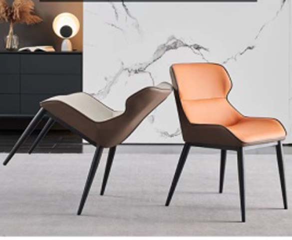 Modern Two-Tone Contoured Armless Upholstered Dining Chair