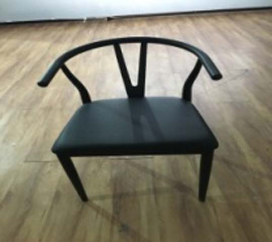 Black Solid Wood Y-Back Dining Armchair
