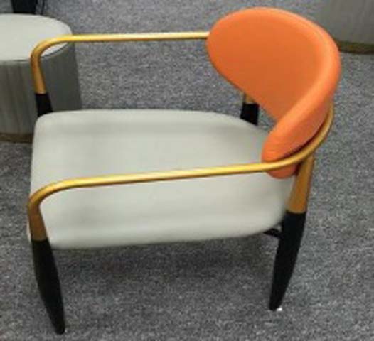 Two-Tone Asymmetrical Back Upholstered Accent Armchair