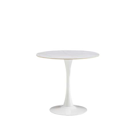 Minimalist White Tulip Pedestal Round Dining Table