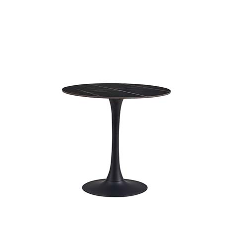 Matte Black Tulip Pedestal Round Side Table