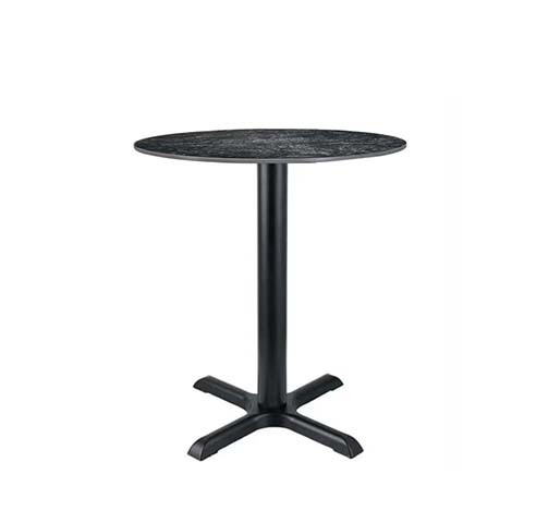 Black Metal Mesh Top Indoor-Outdoor Pedestal Bistro Dining Table