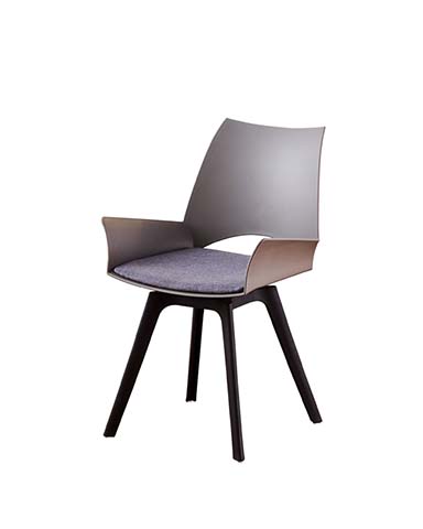 Modern Curved Cutout Back Upholstered Dining Armchair