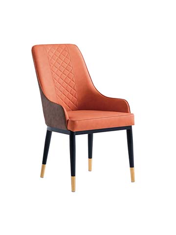 Two-Tone Diamond-Quilted Upholstered Dining Armchair