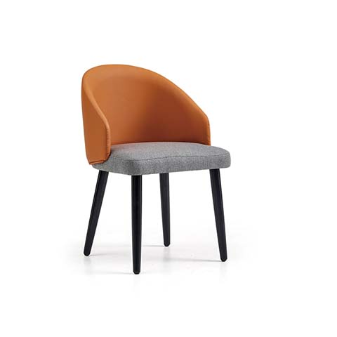 Two-Tone Curved Wrap-Back Upholstered Dining Armchair
