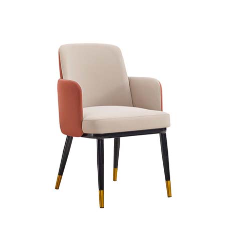 Two-Tone Faux Leather Upholstered Dining Armchair