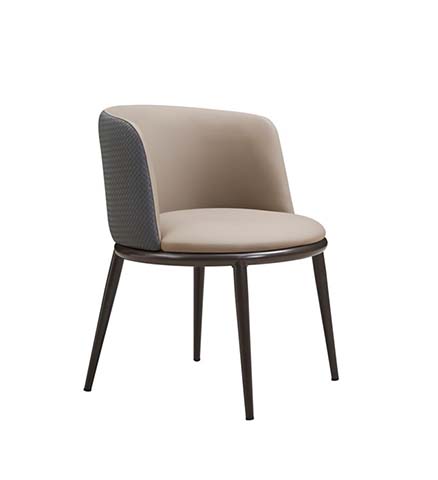Contemporary Upholstered Dining Armchair with Woven Back Accent