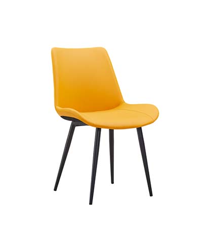 Modern Armless Mustard Upholstered Dining Chair