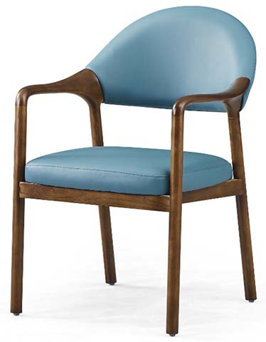 Mid-Century Upholstered Wood Frame Armchair