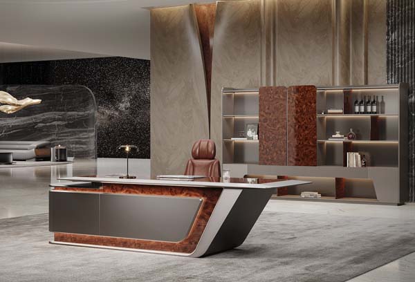 Luxury Sculpted Cantilever CEO Executive Office Desk