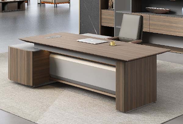 L-Shaped Fluted Panel Executive Office Desk