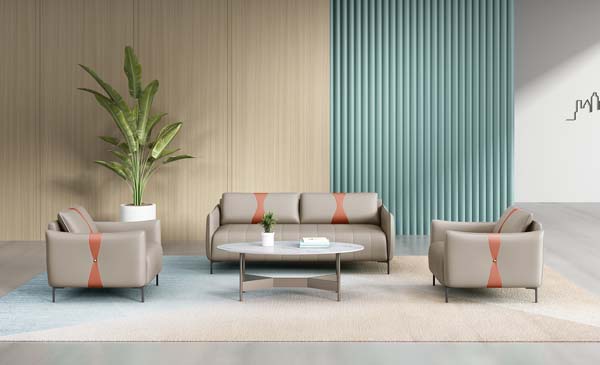 Modern 3-Piece Office Reception Sofa Set with Coffee Table