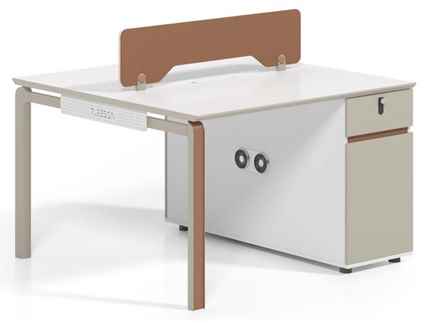 Single-Position Office Workstation Desk with Right Storage Pedestal and Desk Divider