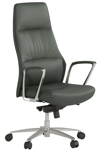 Dark Gray High-Back Executive Office Chair with Chrome Cantilever Arms