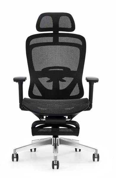 Ergonomic High-Back Mesh Office Chair with Retractable Footrest