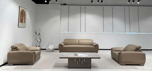 Modern Rectangular Stone Top Pedestal Coffee Table