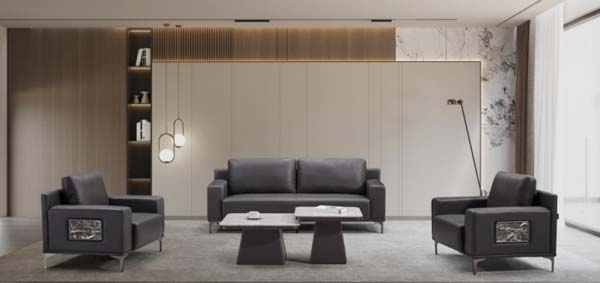 Executive Office Reception Seating Set with Dual Coffee Tables