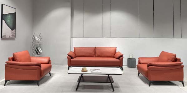 3+1+1 Terracotta Upholstered Living Room Sofa Set
