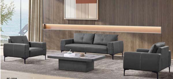 3-Piece Contemporary Upholstered Office Lounge Sofa Set