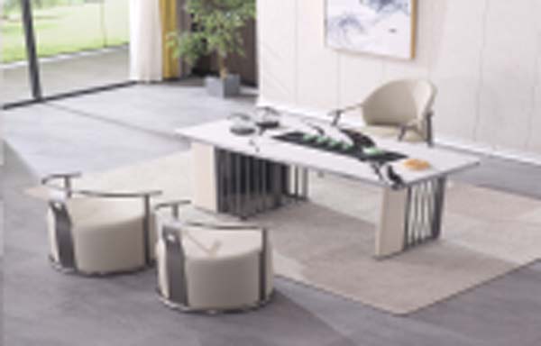 Modern Light Luxury Rectangular Kung Fu Tea Table with Embedded Tea Tray