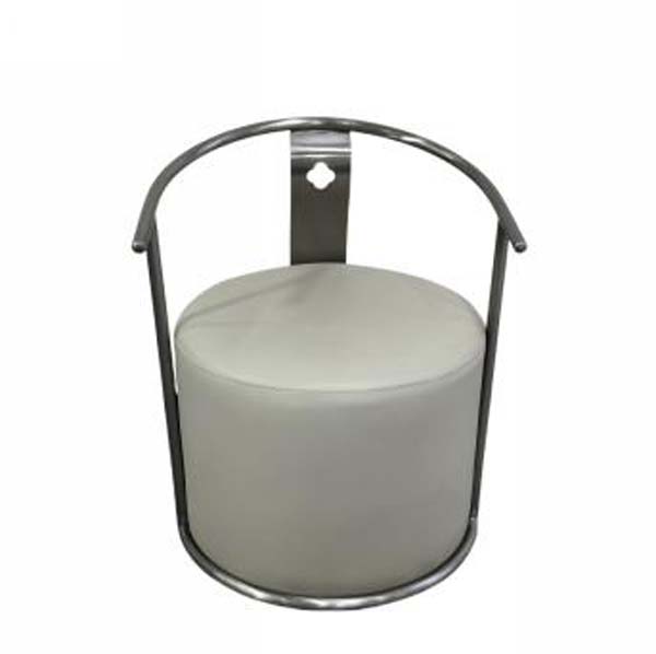 Brushed Metal Frame Round Upholstered Accent Tub Chair