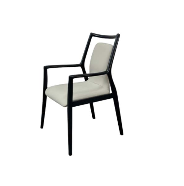 Modern Geometric Open-Back Upholstered Dining Armchair